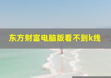 东方财富电脑版看不到k线