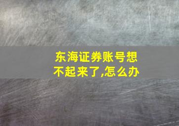 东海证券账号想不起来了,怎么办