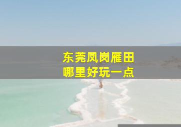 东莞凤岗雁田哪里好玩一点