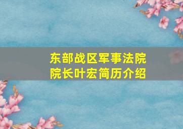 东部战区军事法院院长叶宏简历介绍