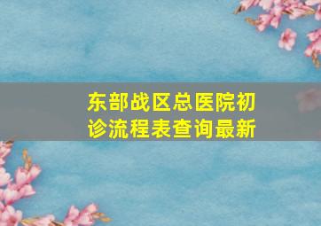 东部战区总医院初诊流程表查询最新