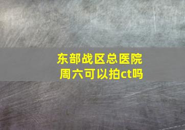 东部战区总医院周六可以拍ct吗