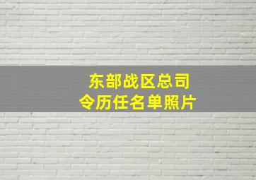 东部战区总司令历任名单照片