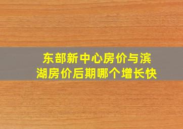 东部新中心房价与滨湖房价后期哪个增长快