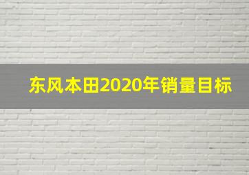 东风本田2020年销量目标