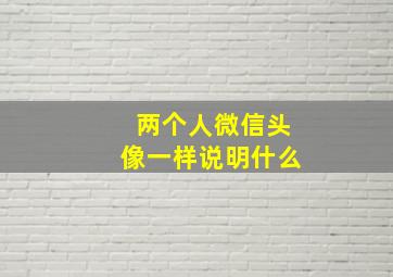 两个人微信头像一样说明什么