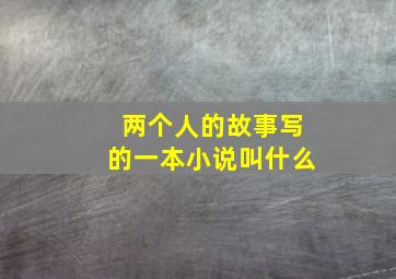 两个人的故事写的一本小说叫什么