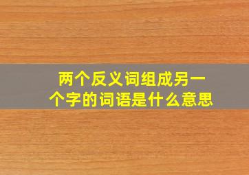 两个反义词组成另一个字的词语是什么意思