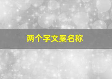 两个字文案名称