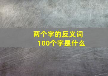 两个字的反义词100个字是什么