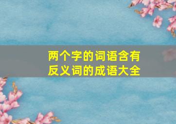 两个字的词语含有反义词的成语大全