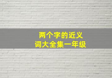 两个字的近义词大全集一年级