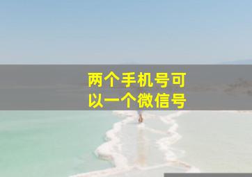 两个手机号可以一个微信号