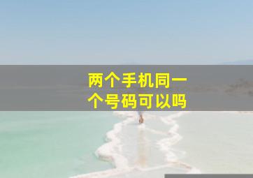 两个手机同一个号码可以吗