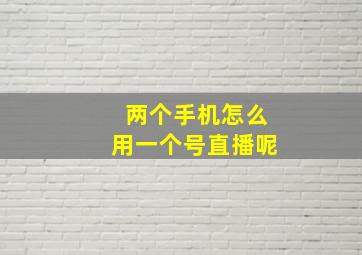 两个手机怎么用一个号直播呢