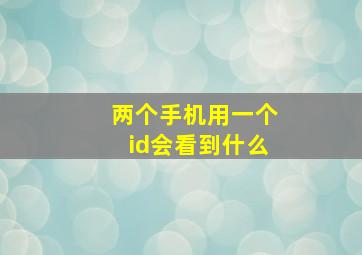 两个手机用一个id会看到什么