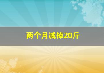 两个月减掉20斤