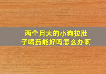 两个月大的小狗拉肚子喝药能好吗怎么办啊