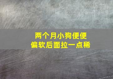 两个月小狗便便偏软后面拉一点稀