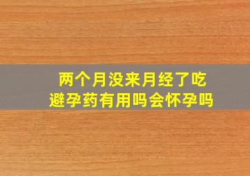 两个月没来月经了吃避孕药有用吗会怀孕吗