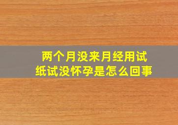 两个月没来月经用试纸试没怀孕是怎么回事