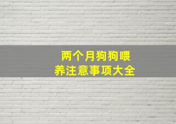 两个月狗狗喂养注意事项大全