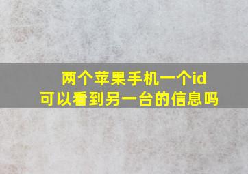 两个苹果手机一个id可以看到另一台的信息吗