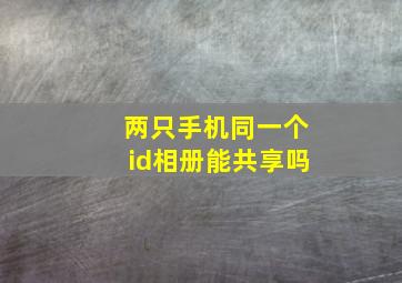 两只手机同一个id相册能共享吗