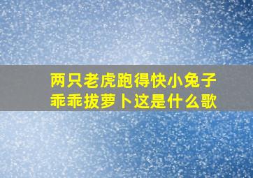 两只老虎跑得快小兔子乖乖拔萝卜这是什么歌