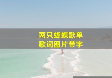 两只蝴蝶歌单歌词图片带字