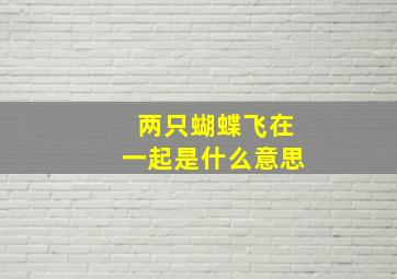 两只蝴蝶飞在一起是什么意思