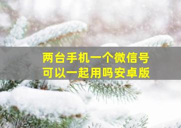 两台手机一个微信号可以一起用吗安卓版