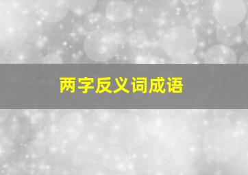 两字反义词成语