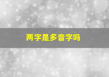 两字是多音字吗