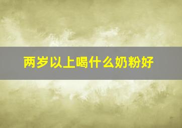 两岁以上喝什么奶粉好