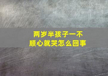 两岁半孩子一不顺心就哭怎么回事