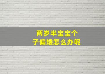 两岁半宝宝个子偏矮怎么办呢