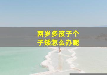 两岁多孩子个子矮怎么办呢