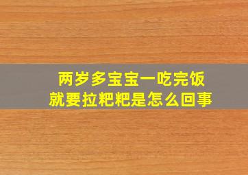 两岁多宝宝一吃完饭就要拉粑粑是怎么回事