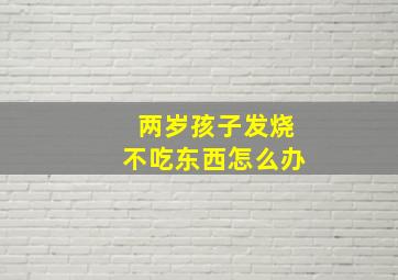 两岁孩子发烧不吃东西怎么办