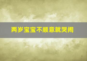 两岁宝宝不顺意就哭闹