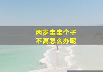 两岁宝宝个子不高怎么办呢