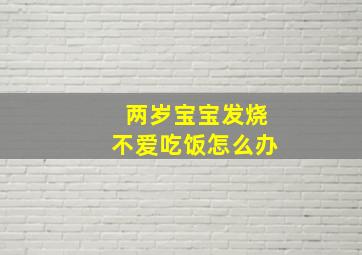 两岁宝宝发烧不爱吃饭怎么办