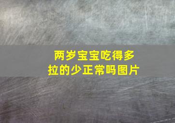 两岁宝宝吃得多拉的少正常吗图片