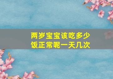 两岁宝宝该吃多少饭正常呢一天几次