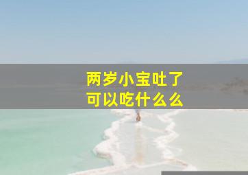 两岁小宝吐了可以吃什么么