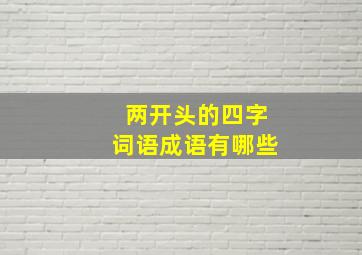 两开头的四字词语成语有哪些