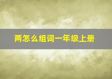 两怎么组词一年级上册