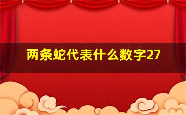 两条蛇代表什么数字27