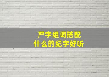 严字组词搭配什么的纪字好听